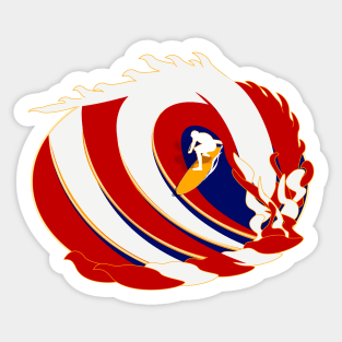 Team Red, White & Blue Surfer - Patriotic Surf Graphic Print Sticker